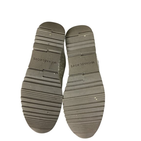 Michael Kors Womens Allie Lace Up Trainers 7M Beige & Metallic MK Monogram - Picture 6 of 16